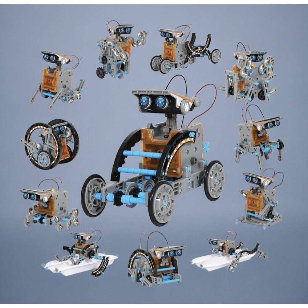 Discovery Kids Mindblown STEM 12-in-1 Solar Robot Creation 190-Piece Kit